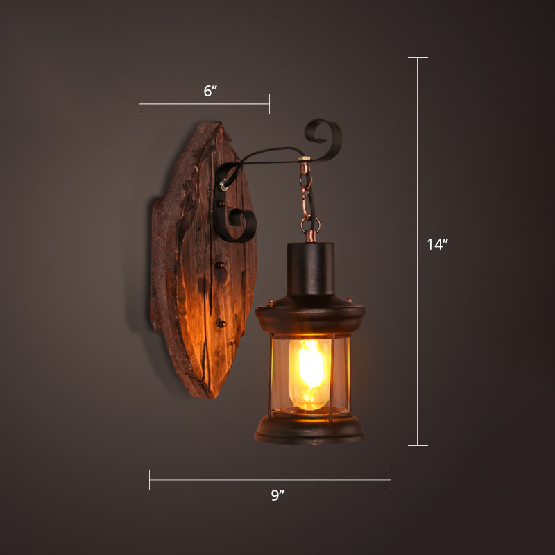 Nautical Geometrical Wall Lamp Wooden Wall Mount Lighting Fixture for Living Room