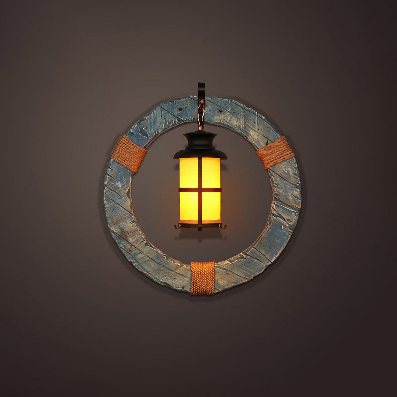 Nautical Geometrical Wall Lamp Wooden Wall Mount Lighting Fixture for Living Room
