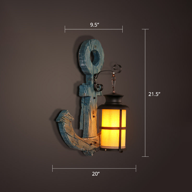 Nautical Geometrical Wall Lamp Wooden Wall Mount Lighting Fixture for Living Room
