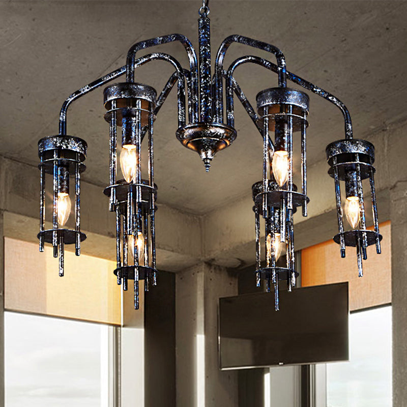6 luces Lámpara de metal Lámpara Farmhouse antigua Sputnik dormitorio de iluminación