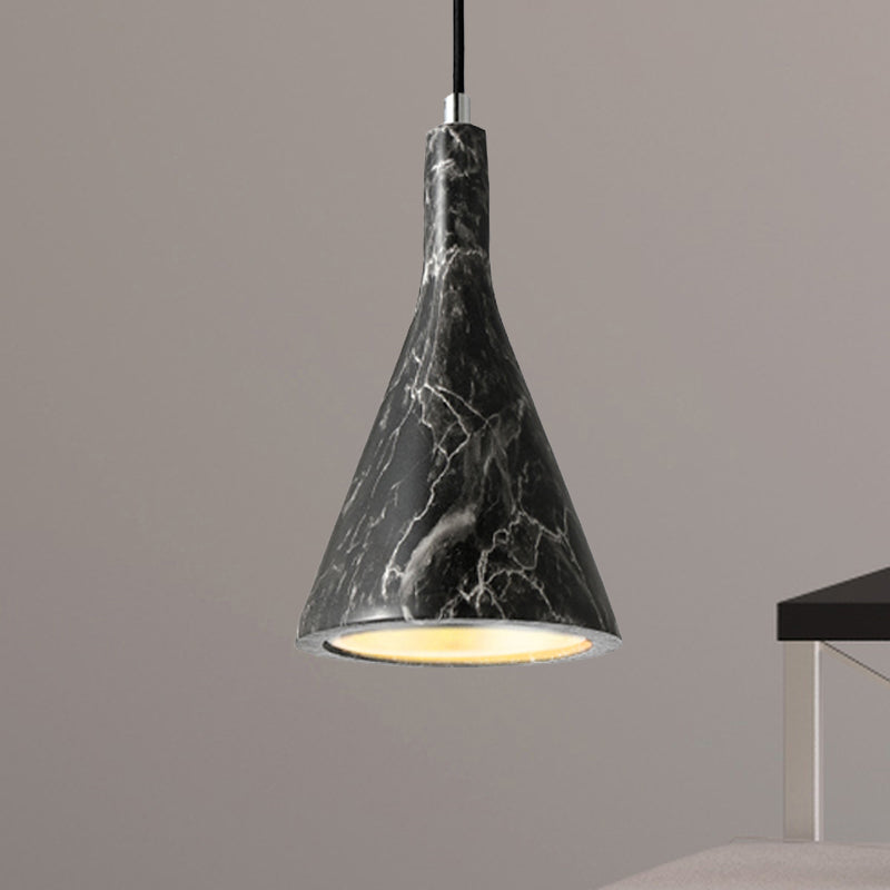 Luz de techo de colgante de trompeta Cemento nórdico 1 claro negro/blanco/marrón Luz colgante