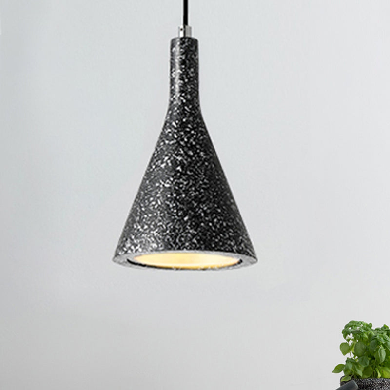 Luz de techo de colgante de trompeta Cemento nórdico 1 claro negro/blanco/marrón Luz colgante