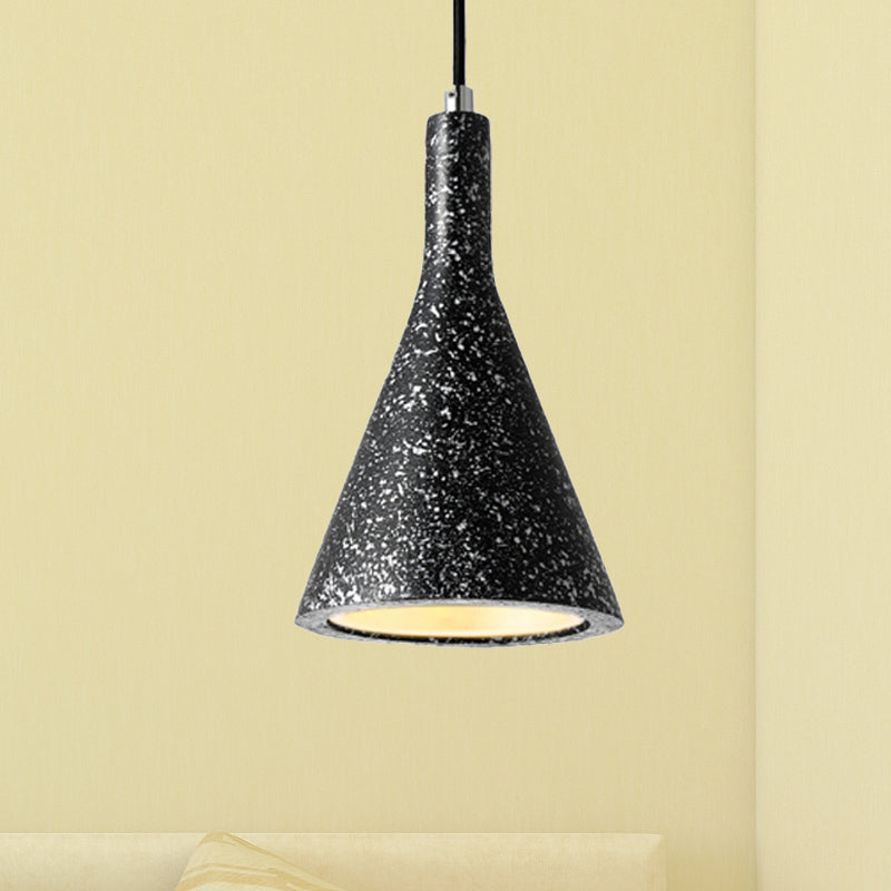 Luz de techo de colgante de trompeta Cemento nórdico 1 claro negro/blanco/marrón Luz colgante