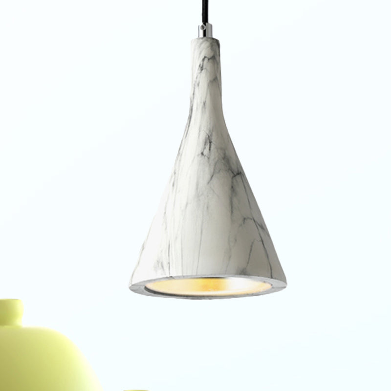Luz de techo de colgante de trompeta Cemento nórdico 1 claro negro/blanco/marrón Luz colgante
