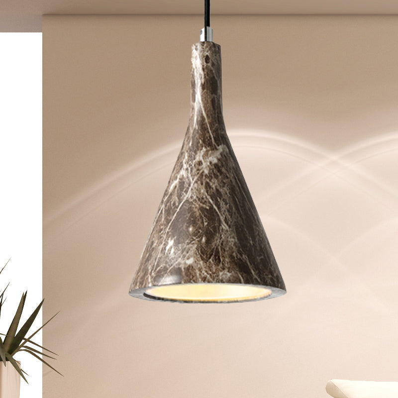 Luz de techo de colgante de trompeta Cemento nórdico 1 claro negro/blanco/marrón Luz colgante