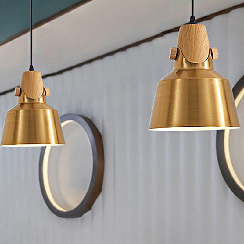 Dome Metal Pendse Lighting Modern 1 Lámpara de latón Ligero Kit para restaurante, 8.5 "/14" de ancho