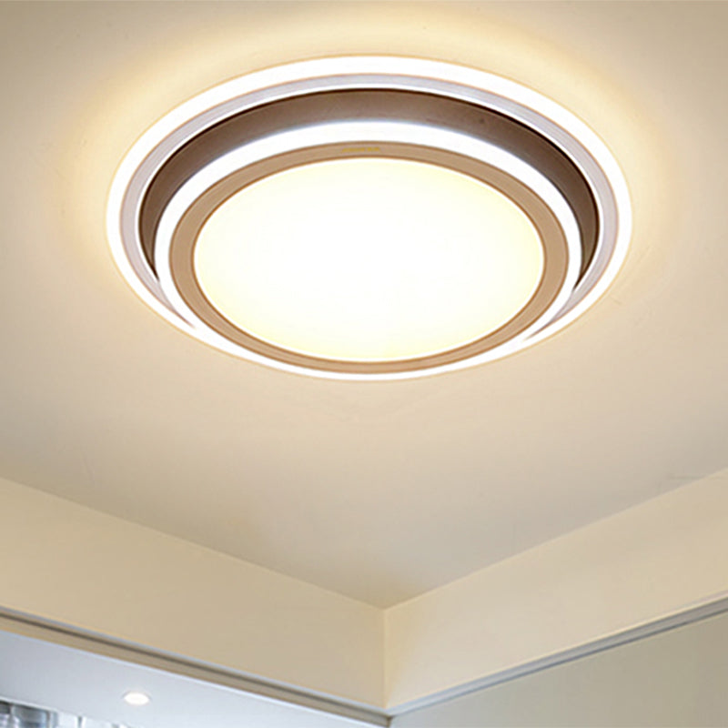 Multi-Layer Bedroom Flushmount Lighting Acrylic 19.5"/32" Wide Simple LED Flush Ceiling Light in Warm/White Light