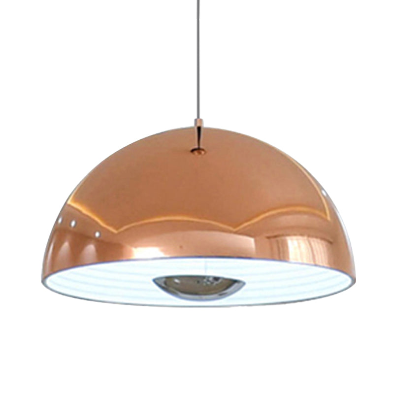 Nordic Dome Hanging Lamp Metal 1/2/3 Heads White/Black/Rose Gold Pendant Light Fixture for Dining Room, 12"/16"/19.5" Wide