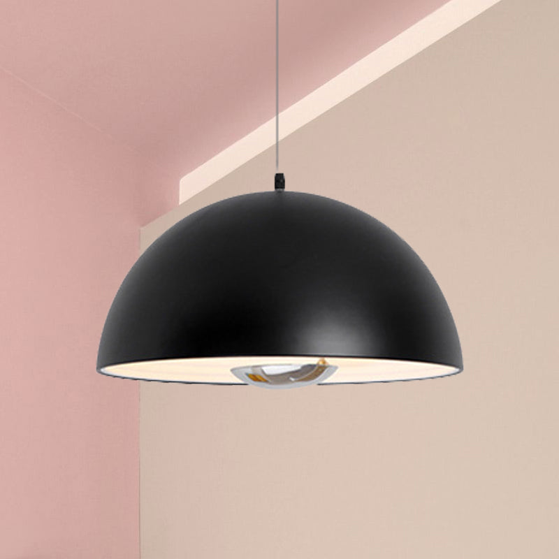 Nordic Dome Hanging Lamp Metal 1/2/3 Heads White/Black/Rose Gold Pendant Light Fixture for Dining Room, 12"/16"/19.5" Wide
