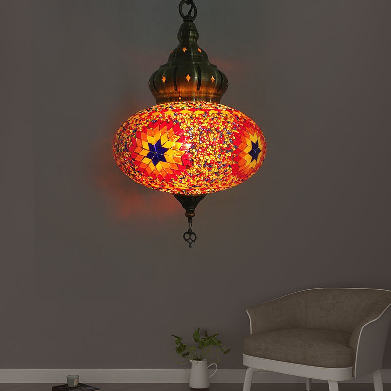 Lámpara de techo esférica blanca/rojo/vaso azul 1/5 bombillas Luz de colgante para cafetera