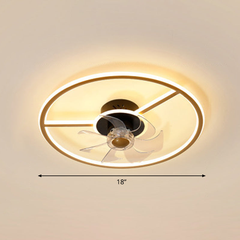 Fernbedienungssteuerung Rechteckige Deckenventilator Lampe zeitgenössische Acryl-Wohnzimmer-LED-LED-LED-Licht mit 7-Blatt