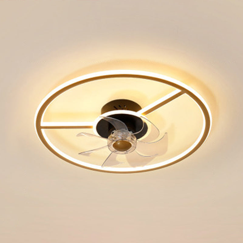 Fernbedienungssteuerung Rechteckige Deckenventilator Lampe zeitgenössische Acryl-Wohnzimmer-LED-LED-LED-Licht mit 7-Blatt