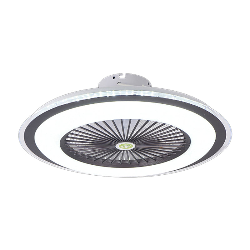 23.5" Wide Round Kids Bedroom Semi Flush Light Acrylic LED Macaron Ceiling Fan Light with 5-Blade and Remote