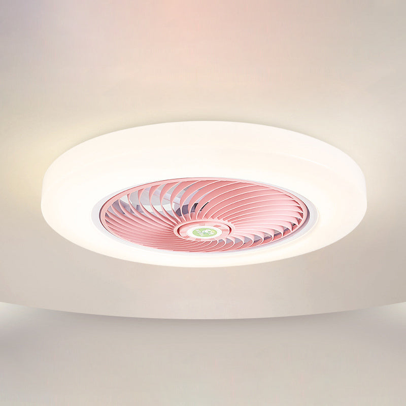 21 "breite runde Acryl Deckenlüfter Leuchten Leuchten Makkaron -LED -Halbblüten mit Fernbedienung und 5 Klingen