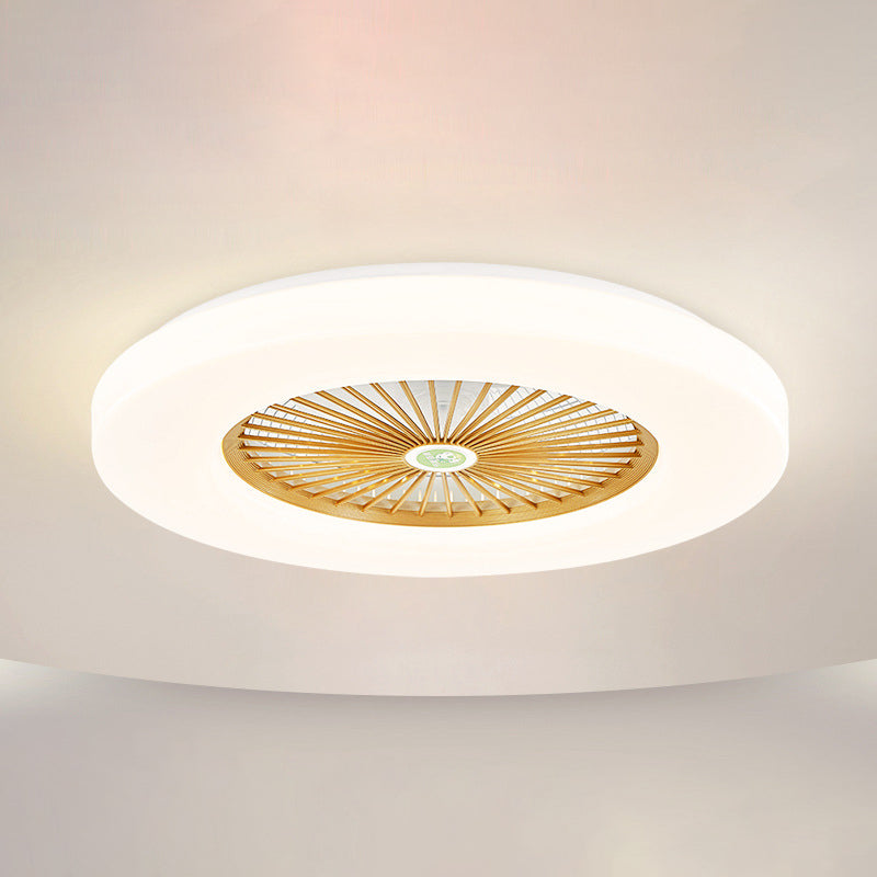 21 "breite runde Acryl Deckenlüfter Leuchten Leuchten Makkaron -LED -Halbblüten mit Fernbedienung und 5 Klingen