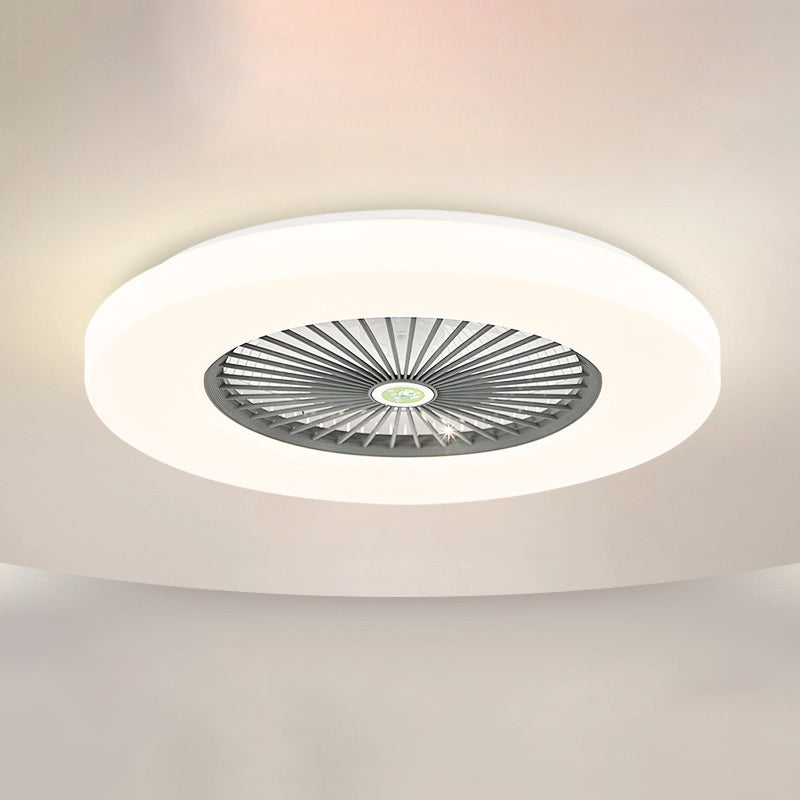 21 "breite runde Acryl Deckenlüfter Leuchten Leuchten Makkaron -LED -Halbblüten mit Fernbedienung und 5 Klingen