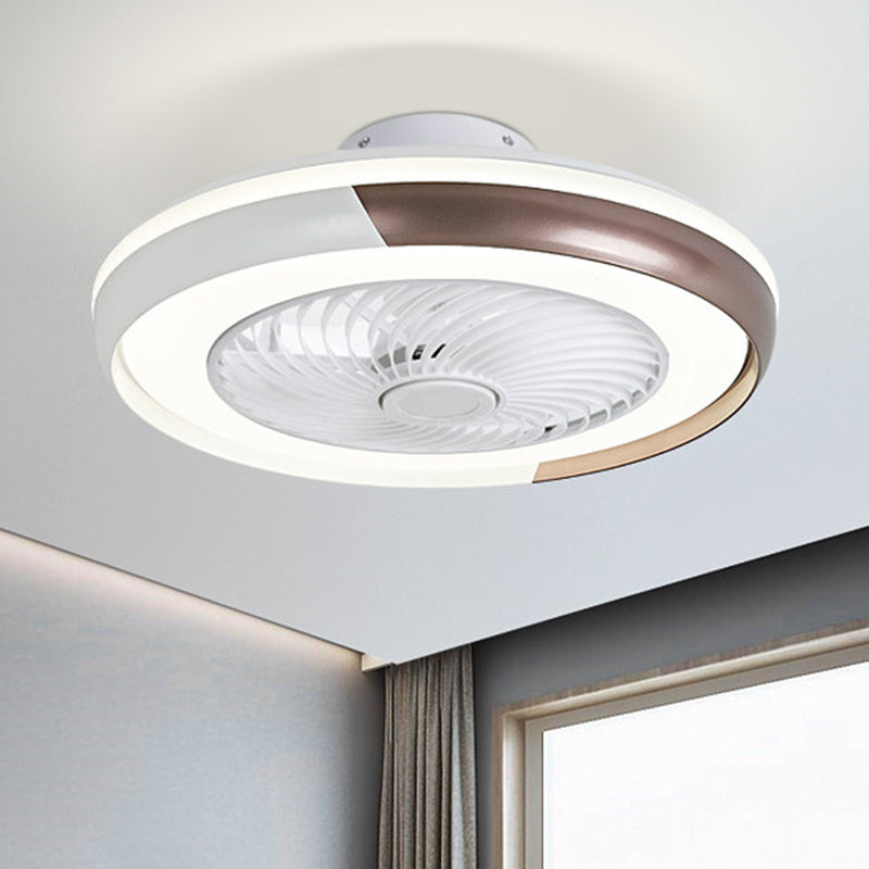 19,5 "breite Macaron Runde 5 Klingen Deckenventilator Lampe Acryl Kinder Schlafzimmer LED Semi Flush Light, Fernbedienung