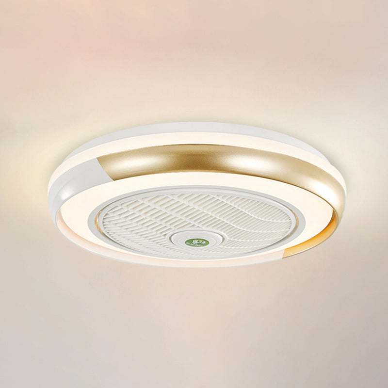 19,5 "breite Macaron Runde 5 Klingen Deckenventilator Lampe Acryl Kinder Schlafzimmer LED Semi Flush Light, Fernbedienung