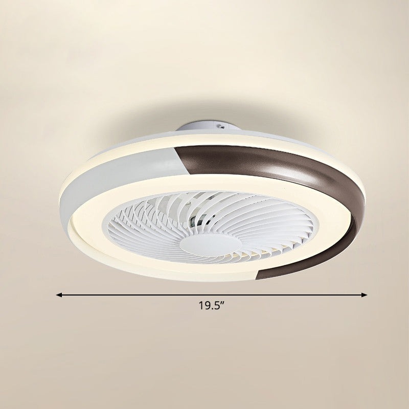 19,5 "breite Macaron Runde 5 Klingen Deckenventilator Lampe Acryl Kinder Schlafzimmer LED Semi Flush Light, Fernbedienung