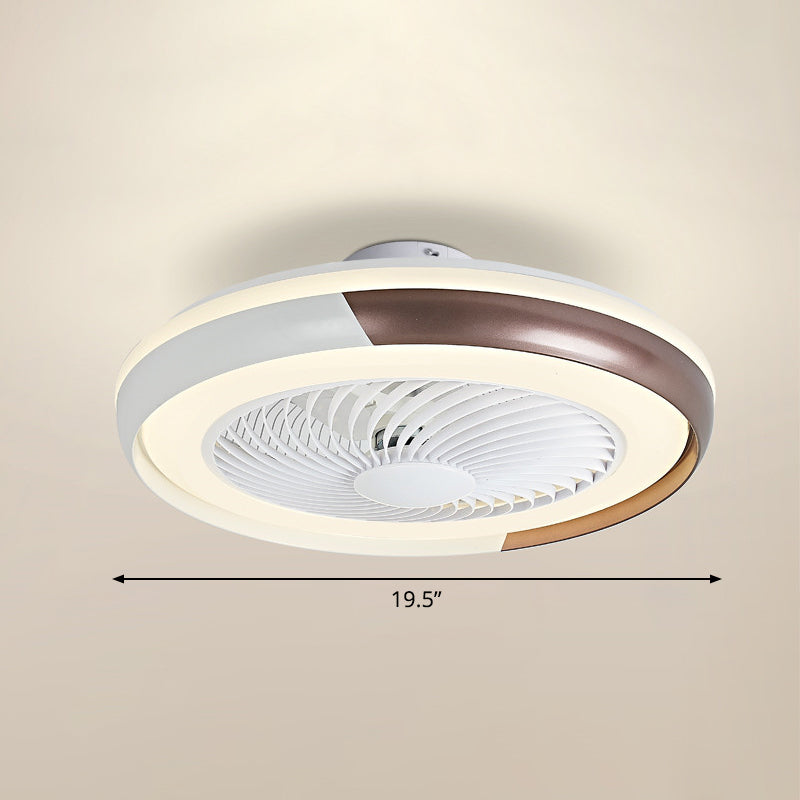 19,5 "breite Macaron Runde 5 Klingen Deckenventilator Lampe Acryl Kinder Schlafzimmer LED Semi Flush Light, Fernbedienung