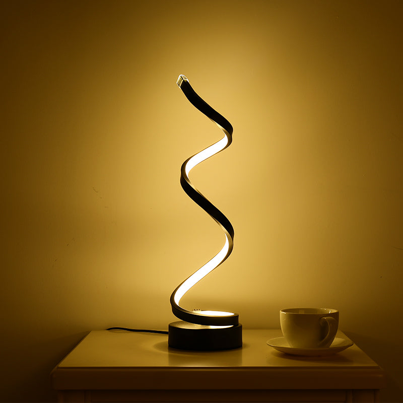 Lámpara de mesa LED minimalista de acrílico curva nocturna