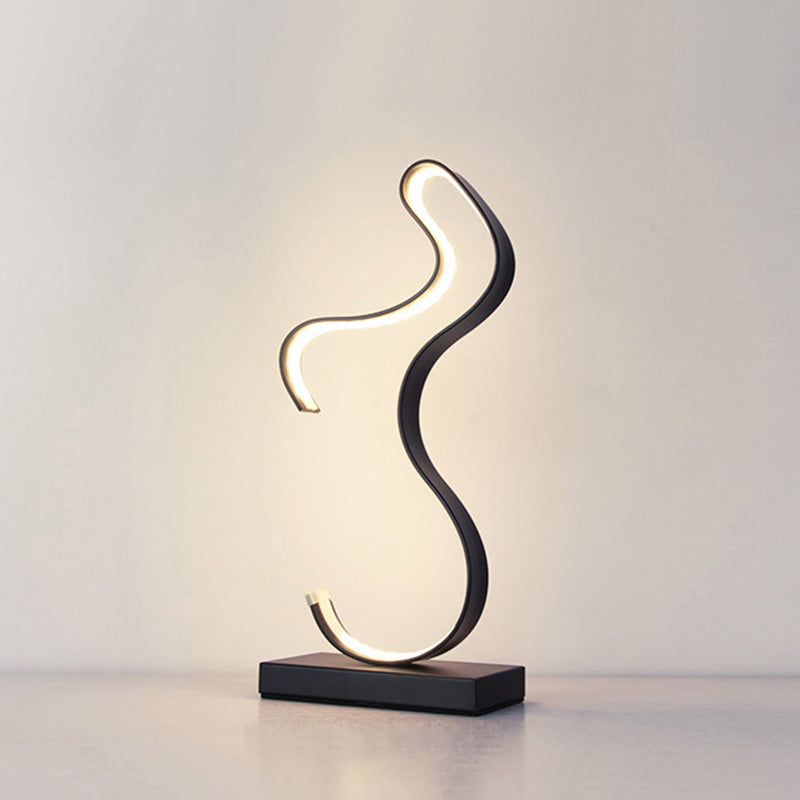 Aluminum Line Art Night Lighting Minimalism LED Accent Table Light for Living Room