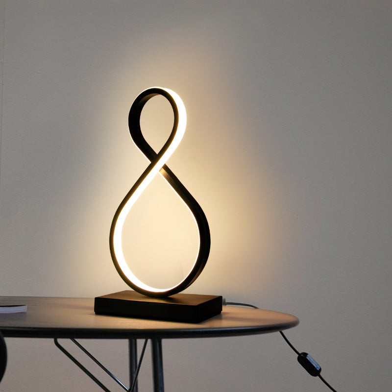 Aluminum Line Art Night Lighting Minimalism LED Accent Table Light for Living Room