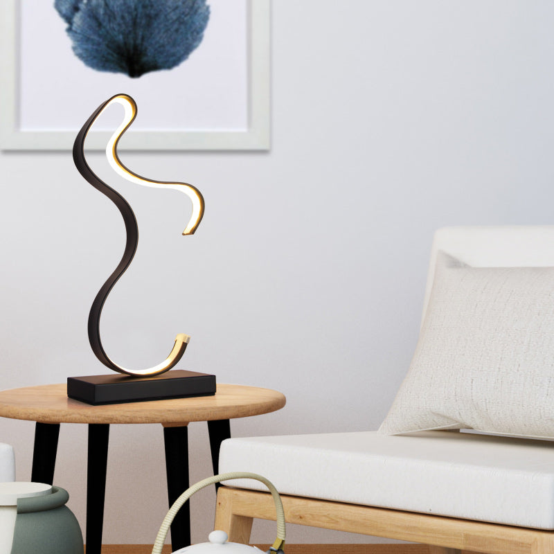 Aluminum Line Art Night Lighting Minimalism LED Accent Table Light for Living Room