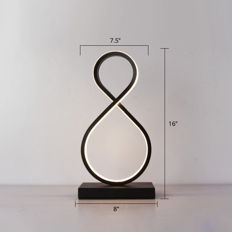 Aluminum Line Art Night Lighting Minimalism LED Accent Table Light for Living Room