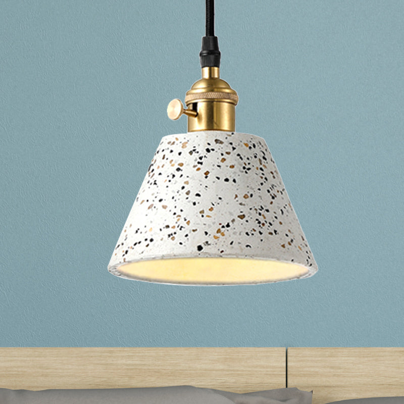 1 iluminación colgante de luz con tono de hormigón de cono en estilo nórdico negro/azul/verde colgante