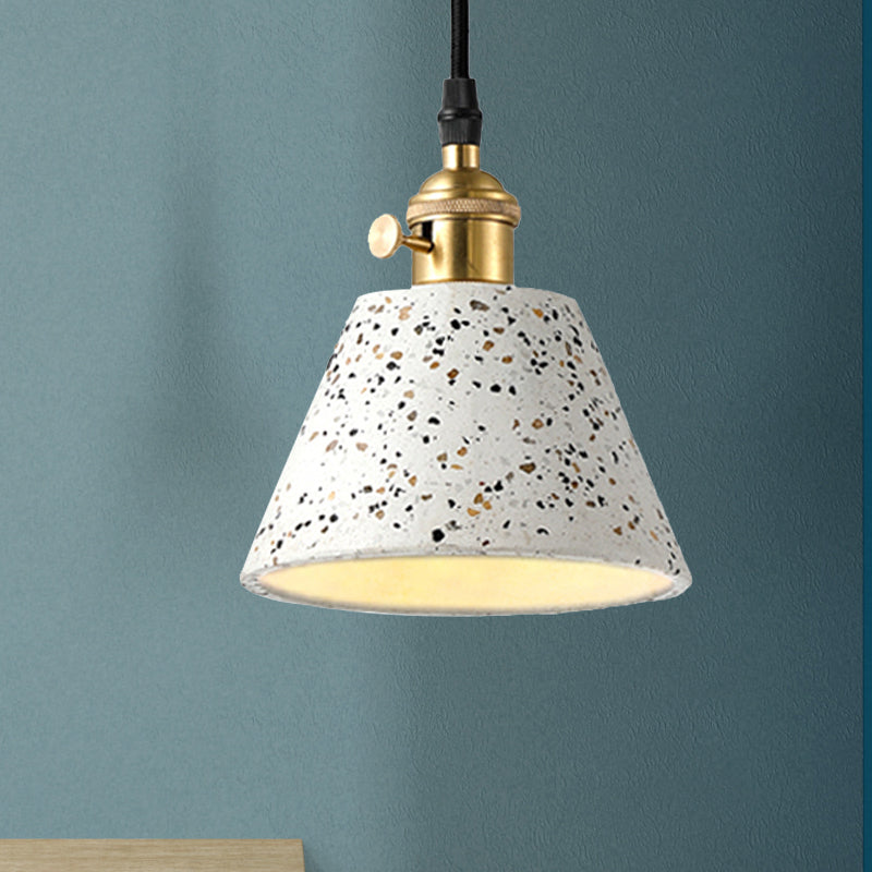 1 iluminación colgante de luz con tono de hormigón de cono en estilo nórdico negro/azul/verde colgante