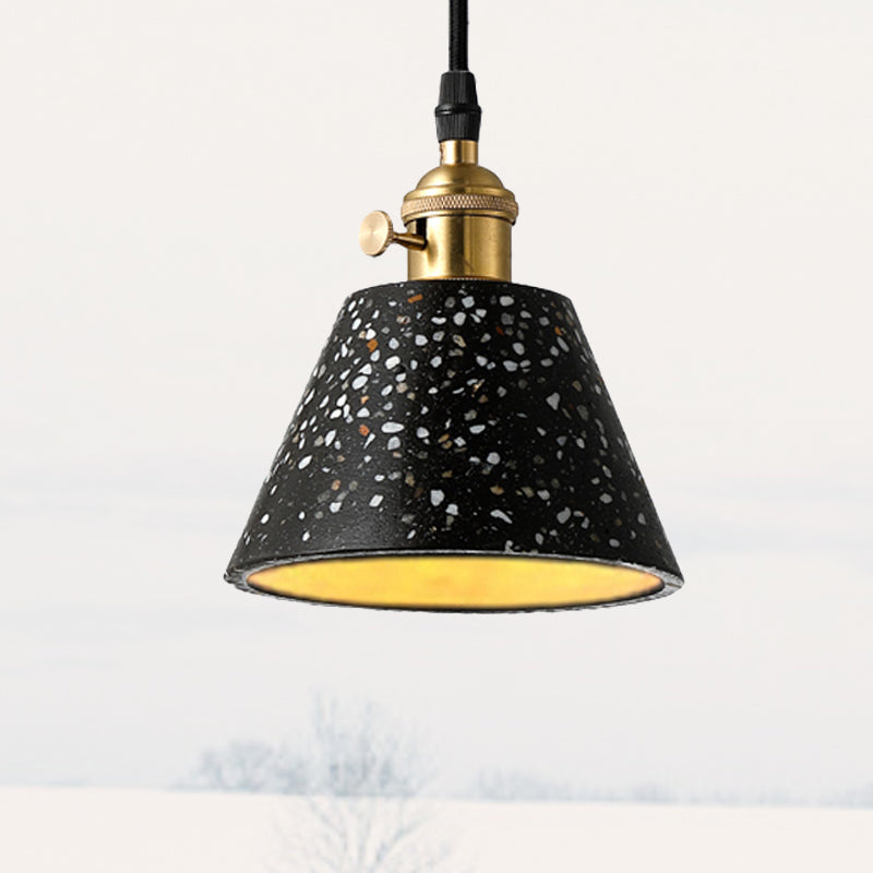 1 iluminación colgante de luz con tono de hormigón de cono en estilo nórdico negro/azul/verde colgante