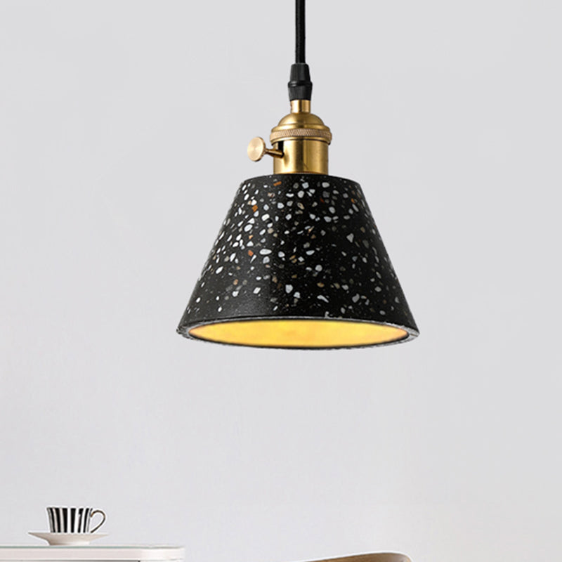 1 iluminación colgante de luz con tono de hormigón de cono en estilo nórdico negro/azul/verde colgante