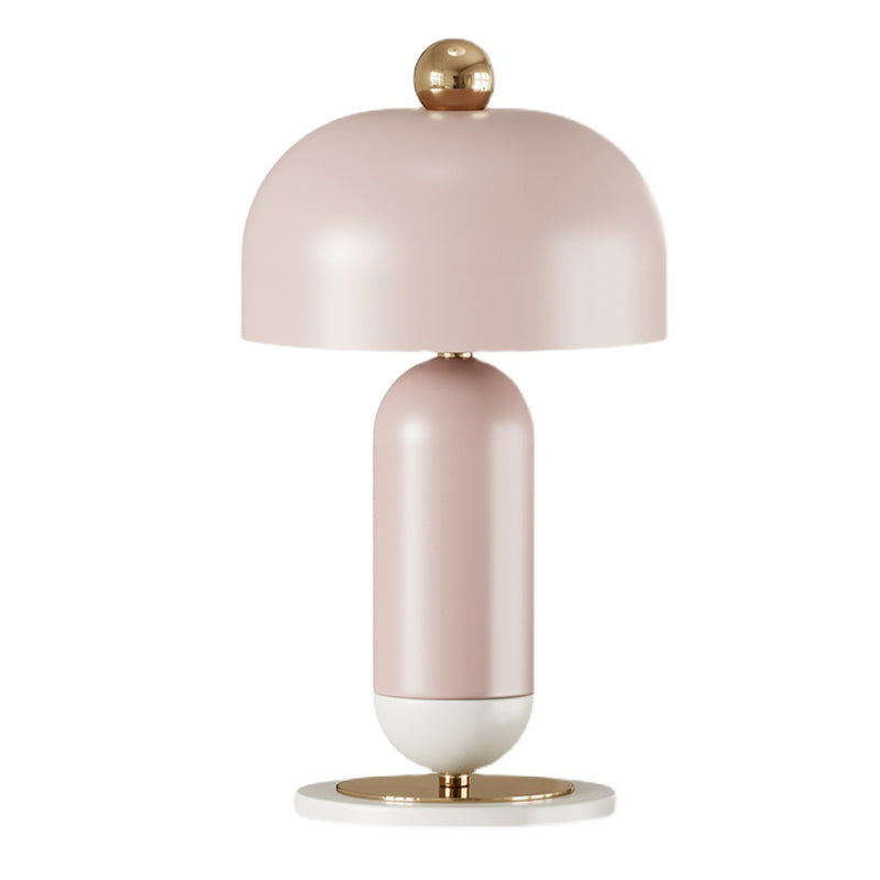 Lampada da tavolo a forma di fungo in metallo stile macaron, 2 luci, luce notturna per camera da letto per ragazze