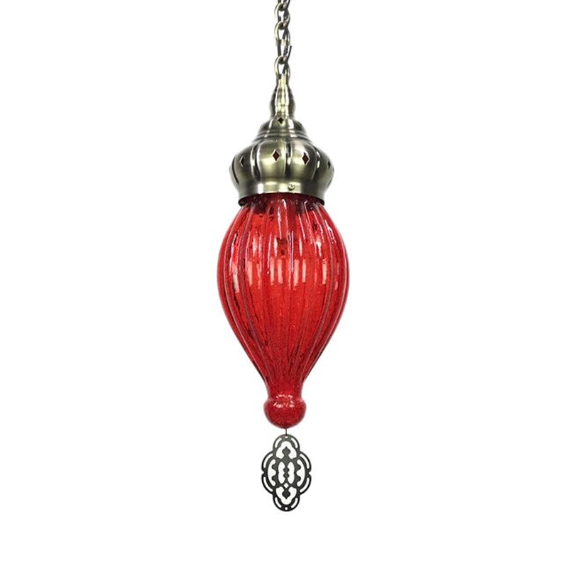 Teardrop Red/Pink/Yellow Suspension Pendant Traditional 1/4 Heads Hanging Light Kit for Living Room