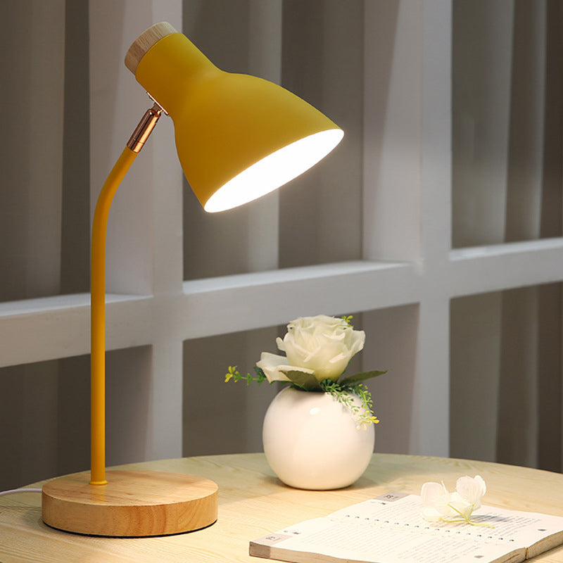 Flashlight Shaped Swivelable Table Light Macaron Metal 1-Light Night Lamp for Child Room