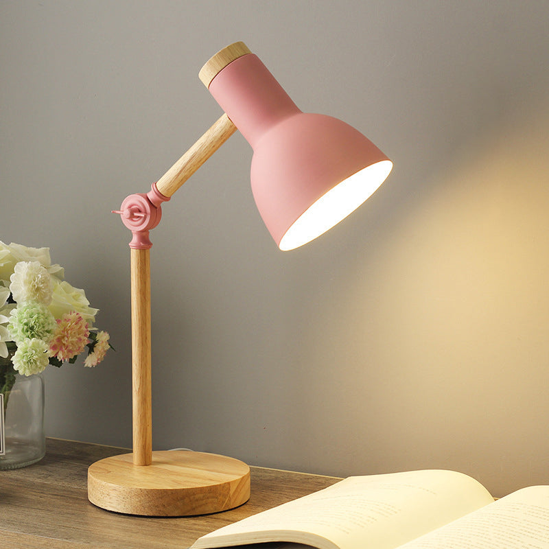 Torchlight Shade Study Study Light Macaron Metal 1 Lampada da tavolo da letto per camera da letto con giuntura regolabile