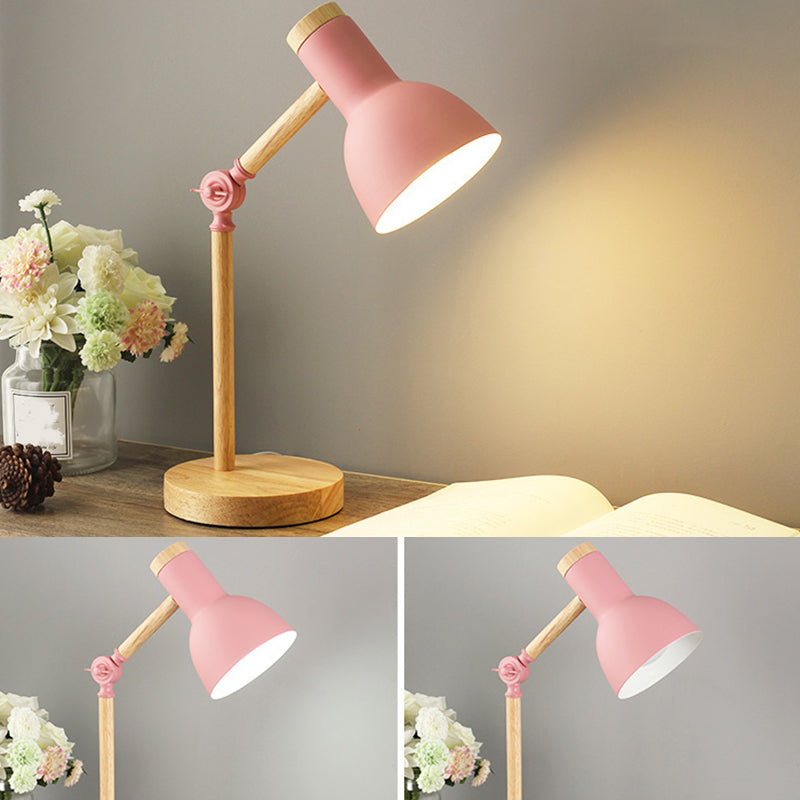 Torchlight Shade Study Light Macaron Metal 1 Head Bedroom Night Table Table avec joint réglable