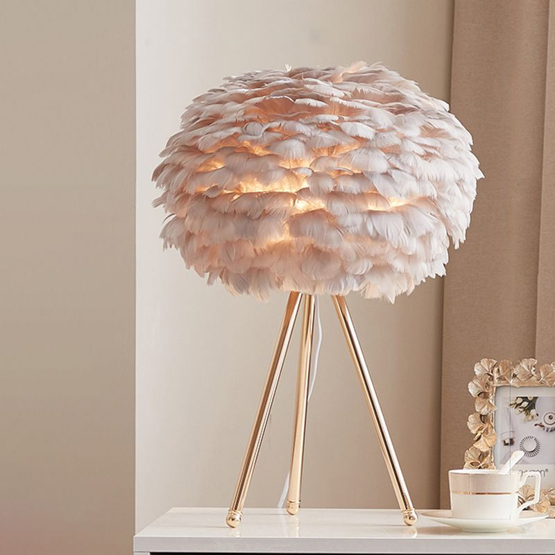 Goose Feather Sphere tafellamp Noordig 1 bol nachtstandlicht met statiefstandaard