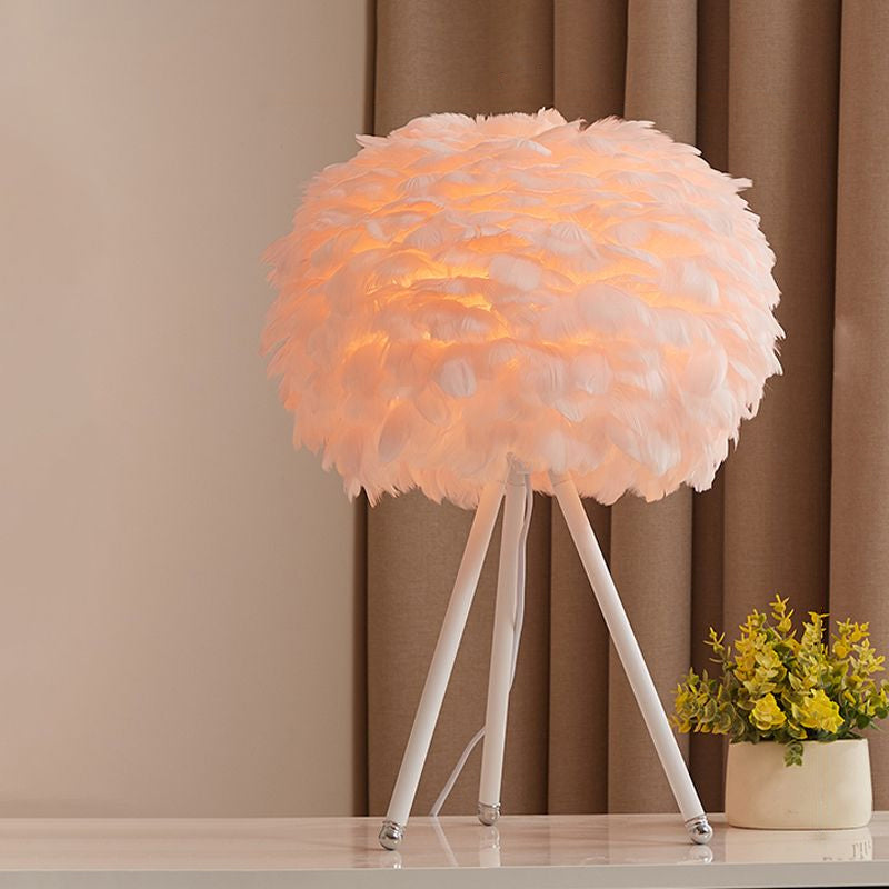 Goose Feather Sphere tafellamp Noordig 1 bol nachtstandlicht met statiefstandaard