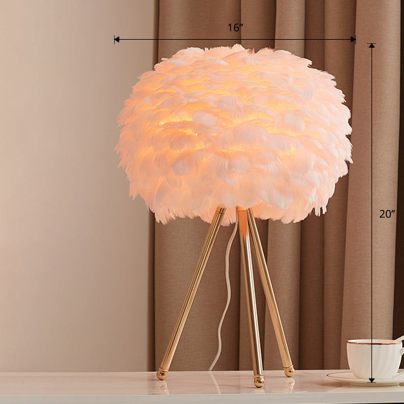 Goose Feather Sphere tafellamp Noordig 1 bol nachtstandlicht met statiefstandaard