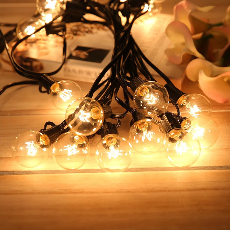 LED Fairy Light LED Fairy Light Courtyard Solar Powered String Lighting in Black