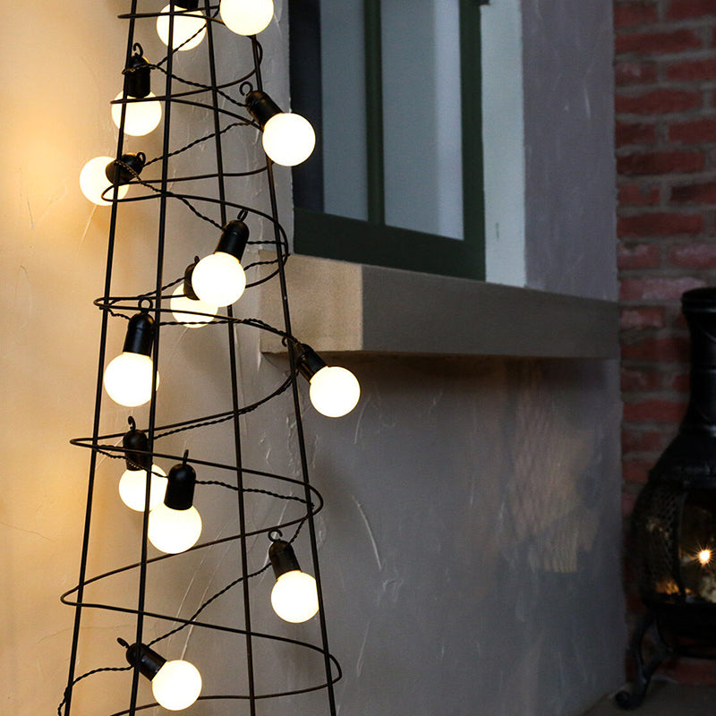 Art Decor Bulb Shaped Solar Powered String Lamp Courtyard Festive LED Fairy Lighting