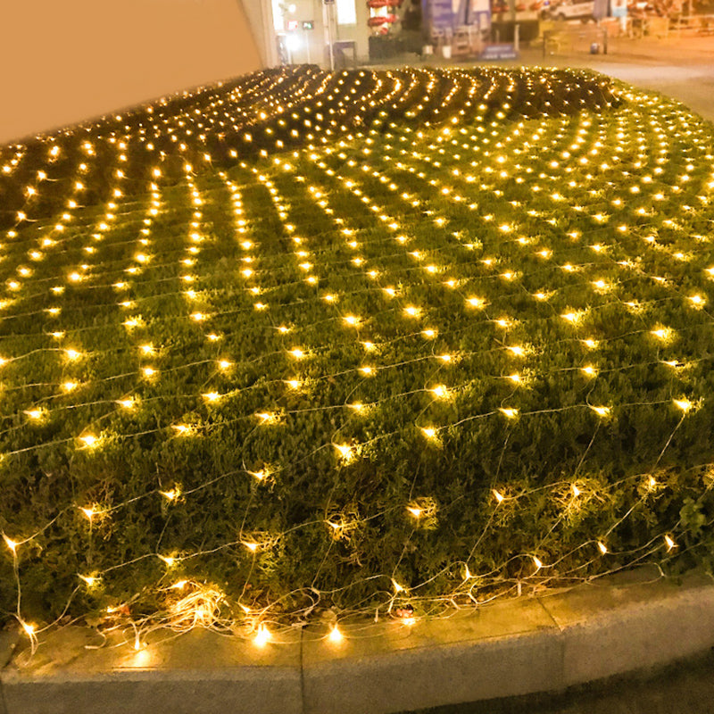 9.8ft Contemporary Fishnet Solar Powered String Light Courtyard LED Fairy Lighting in White