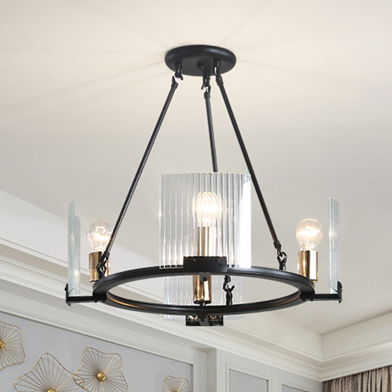 Wagon roue salon plafond lustre métal traditionnel 4/8/10 lumières noir suspension