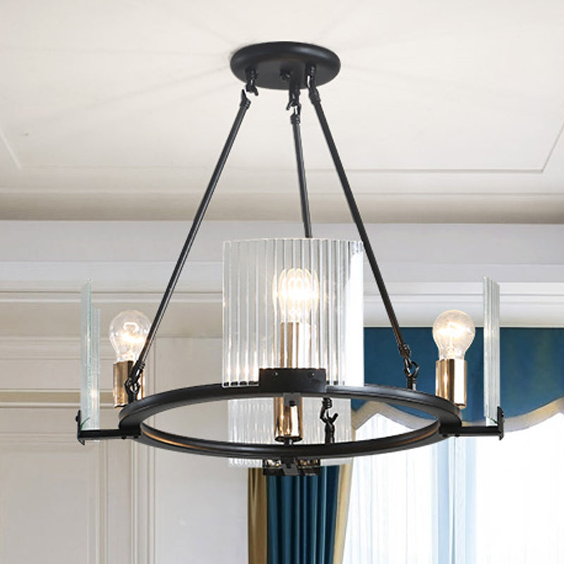 Wagon roue salon plafond lustre métal traditionnel 4/8/10 lumières noir suspension