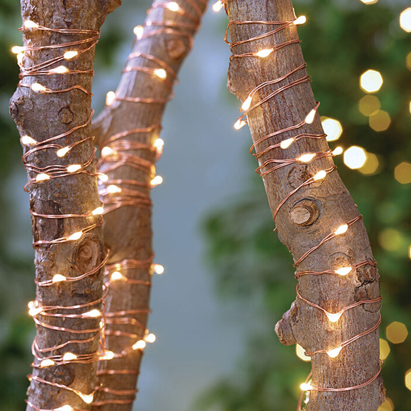 Wrapped Tree Light Artistic Copper Wire Clear Waterproof Solar LED String Lighting