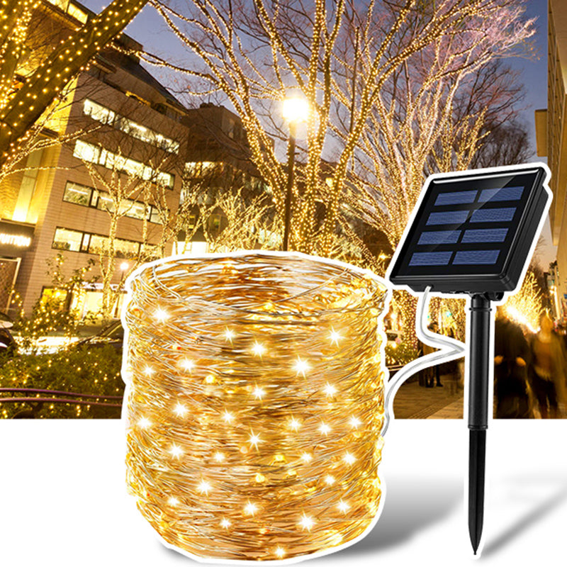 Wrapped Tree Light Artistic Copper Wire Clear Waterproof Solar LED String Lighting