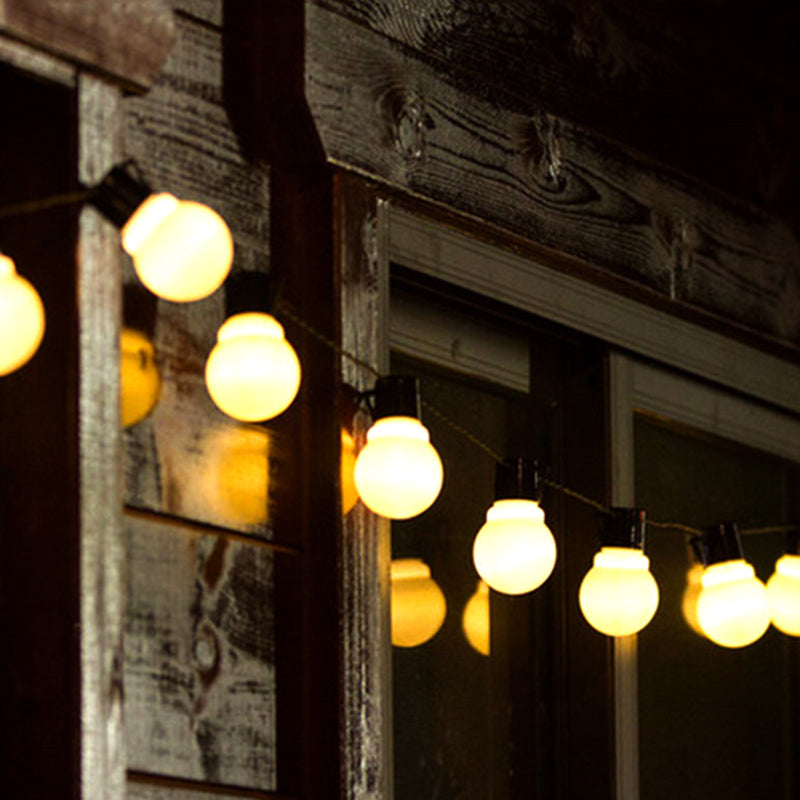 Bulb Shape Solar Powered String Lamp Art Decor Plastic Courtyard LED Fairy Lighting