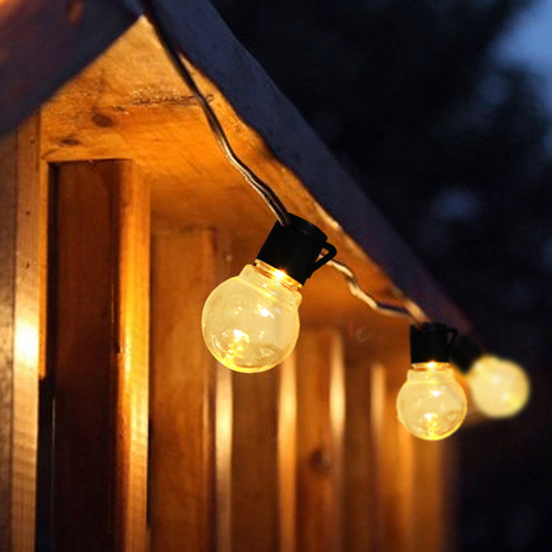 Bulb Shape Solar Powered String Lamp Art Decor Plastic Courtyard LED Fairy Lighting